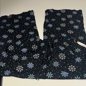 Colsie Small Elastic Waist Pull on Wide Leg Snowflake Pajama Pants NWT
